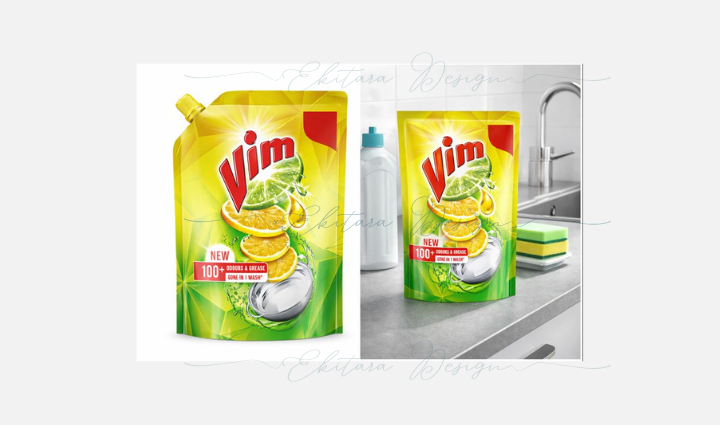 Vim Drop Dish wash Active Yellow 250ml Refill Pouch
