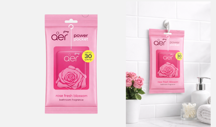 Godrej aer Power Pocket – Rose Fresh Delight / Blossom