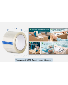 Transparent Tape 3" – 65 Meter