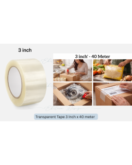 Transparent Tape 3" – 40 Meter
