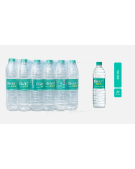 Bisleri 500ml Packaged Drinking Water (Pack of 24 bottles)