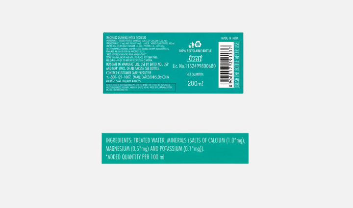 Bisleri 200 ML Water Bottles