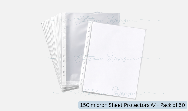 Transparent Sheet Protectors A4 – 150 Micron (Pack of 50)