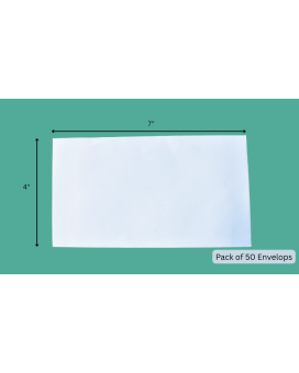 White Envelope 80 GSM, 7 x 4 inch (Pack of 50)