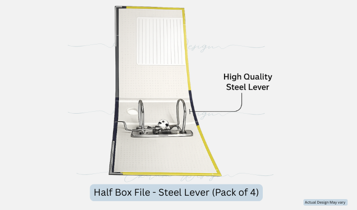 Half Box File - Steel Lever - Pack of 4