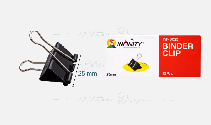 Binder Clips 25mm - Infinity Pack of 12