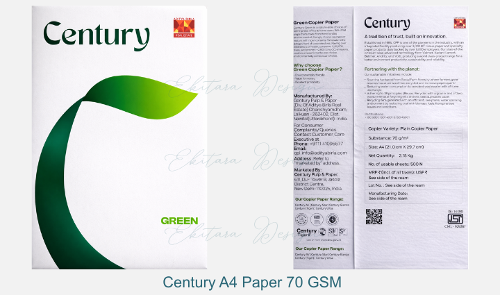 Century Green A4 Copier Paper – 70 GSM