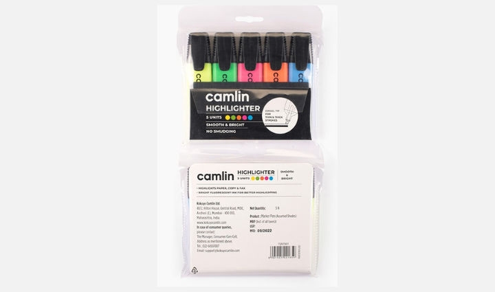 Camlin Highlighter Set (Pack of 5)