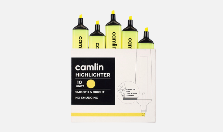 Camlin Highlighter Yellow (Pack of 10)