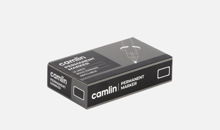Camlin Permanent Marker-Black (Pack Of 10)