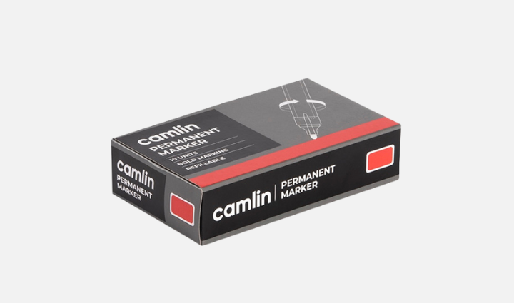 Camlin Permanent Marker-Red (Pack Of 10)