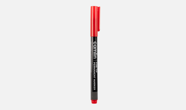 Camlin Fine Tip Permanent Marker-Red