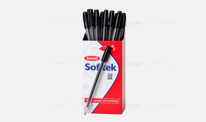 Saino Softek Ball Pen Black (Pack of 20)
