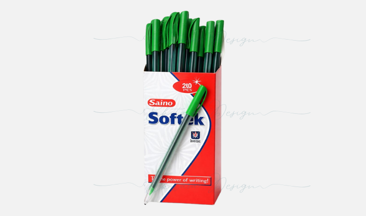 Saino Softek Ball Pen Green ( pack of 20 )