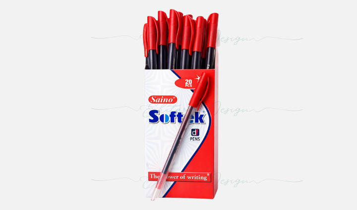 Saino Softek Ball Pen Red ( pack of 20 )